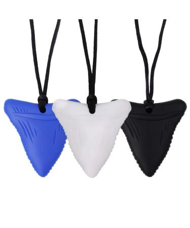 zhangaoyo Shark Teether Chew Necklace for Kids Silicone Toys for Autism (3 Pack)