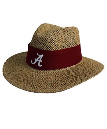 Alabama Crimson Tide Nick Saban Straw Hat With Crimson Band With A Script
