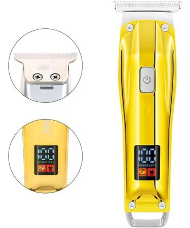 Premium Gold Electric Hair Cutter Tool with LCD Display - Oil Head Barber Clipper & Pusher for Precision Styling - International Shipping Available - Buy Online on GoSupps.com
