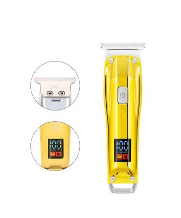 Buy Gold Hair Clippers with LCD Display - Electric Pusher & Scissors for Barbers | International Shipping - Buy Online on GoSupps.com