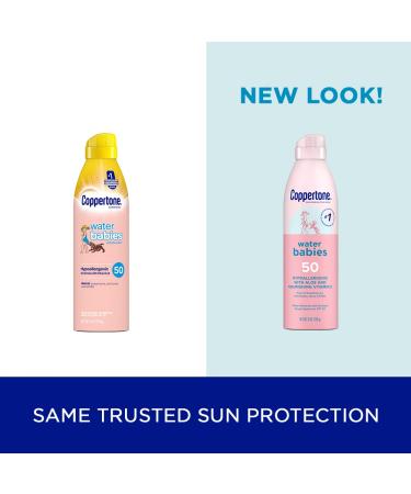 Coppertone Water Babies Sunscreen Lotion Spray SPF 50 - Pediatrician Recommended, Water Resistant Baby Sunscreen, 6 Oz Spray (Pack of 2) - Buy Online on GoSupps.com