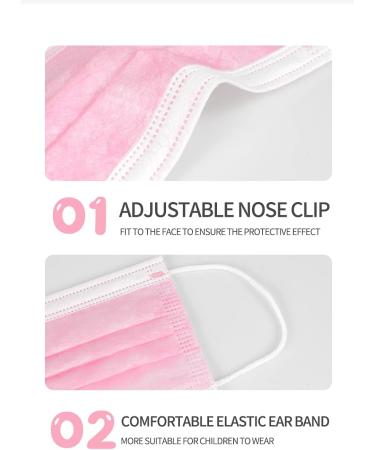 Icoolio Medical Disposable Mouth Protection Masks - 50 Pink Facial Masks for Enhanced Safety - Buy Online on GoSupps.com