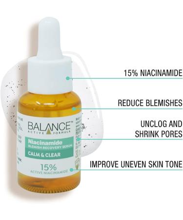 Balance Active Formula 15% Niacinamide Blemish Recovery Serum (30ml) - Dermatologically Tested for Blemish-Prone Skin - Buy Online on GoSupps.com