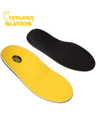 Samurai Insoles Sumos | Super-Padded Orthotics for Flat Feet | Ideal for Work Boots & Roomy Shoes | Men's 11-11 1/2, Women's 13-13 1/2 | Yellow - Buy Online on GoSupps.com