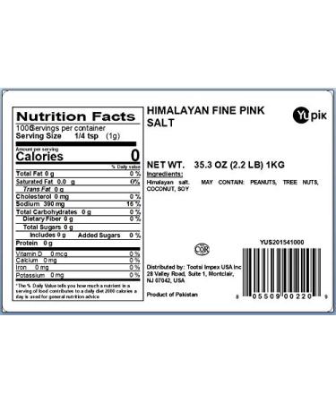 Yupik Himalayan Fine Pink Salt 2.2 lb - Premium Natural Mineral Salt - Buy Online on GoSupps.com