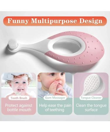 Super Soft Nano Baby Toothbrush for 6-18 Months | Gentle Baby Toothbrush with Tongue Cleaner | Perfect Baby Gift - Buy Online on GoSupps.com