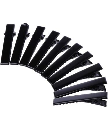 Lyguy Crocodile Terminals - 10 Black Metal Clamps 1 Tine Hair Clips | 4 cm Grinding Clips for DIY Projects - International Shipping Available - Buy Online on GoSupps.com