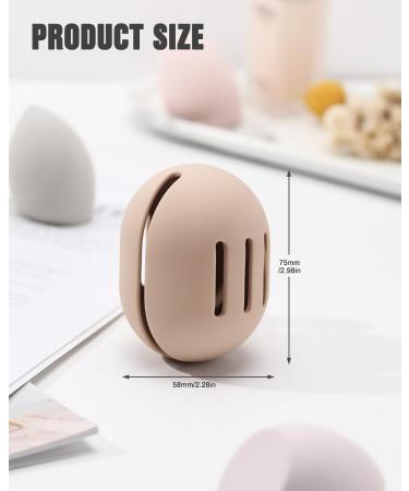 FERYES 2 PCS Makeup Sponge Holder - Silicone Beauty Blender Case for Travel | Khaki & Pink | Perfect Storage for Makeup Sponges - Buy Online on GoSupps.com