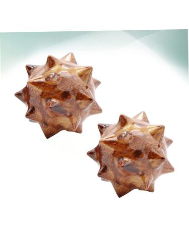 Magiclulu Hand Massage Ball - Trigger Point Device for Effective Meridian Therapy 5x5cm Brown - Relieve Stress & Pain with Lacrosse Finger Massage Gear - Buy Online on GoSupps.com