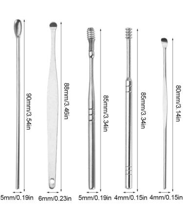 Xinsany 6Pcs Set Stainless Steel Ear Wax Remover Pickers - Earpick Curette Cleaner Spoon for Ear Care - Buy Online on GoSupps.com