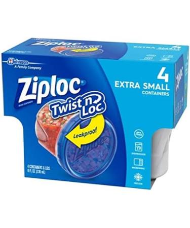 Ziploc Twist 'n Loc Extra Small Round Storage Containers - 4 Count, Dishwasher Safe - Buy Online on GoSupps.com