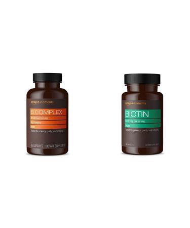 Amazon Elements B Complex and Amazon Elements Vegan Biotin 5000 mcg