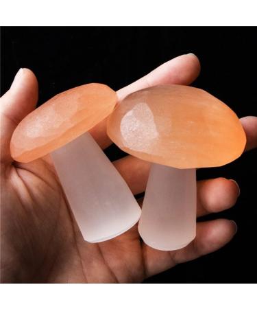 Natural Crystal Rough Natural Selenite Mushroom Figurine Hand Carved Quartz Polished Mushroom Crystal Stone Crafts Home Decoration Gift Rose - Buy Online on GoSupps.com