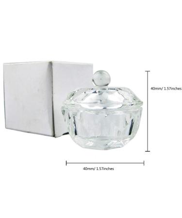 Mollensiuer 2Pcs Clear Nail Art Acrylic Liquid Powder Dappen Dish Bowl with Lid - Nail Art Manicure Tools - Buy Online on GoSupps.com
