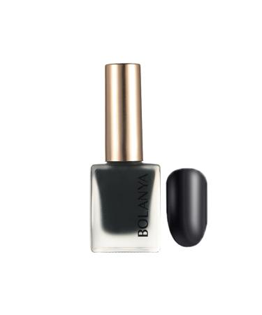 Black Nail Polish Matte Nail Polish 7 Days Lasting Quick Dry Nail Varnish Gel in Non Toxic Eco Friendly Water Based Formula/Odorless & No Need Cured Black Nail Paint for Women Winter Christmas (10ML)