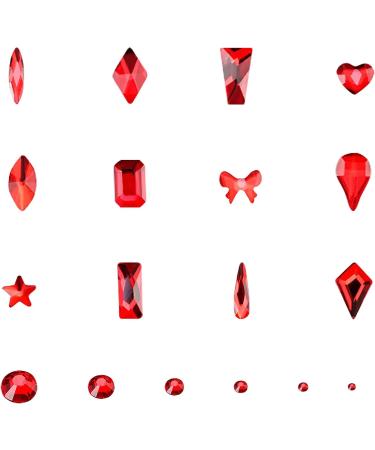 Hoinco Nail Art Rhinestones Kit - 3120Pcs Crystal AB & Red Gems Set with Tweezers and Dotting Pen - Buy Online on GoSupps.com