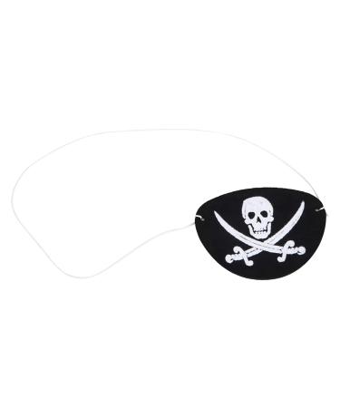 Ankroyu Skull Pirate Eye Patch 10pcs / sac pour les fournitures de f te d'Halloween (Cr ne en feutre de corde noire (avec des os))