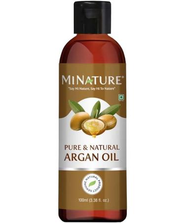 mi nature Argan Oil | No Mineral Oil & Silicones | Light & Non-Sticky Oil | For Dry Hair & Skin | Frizz-free | No artificial colours flavor additives or preservatives | Vegan | 100ml (3.38 fl oz) - Buy Online on GoSupps.com