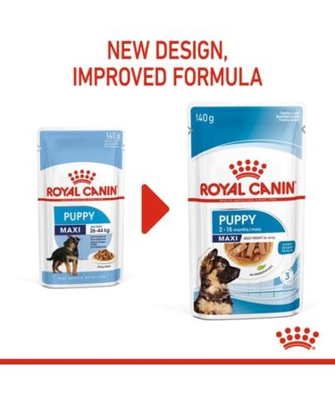 Royal Canin Maxi Puppy in Gravy Wet Dog Food (20 x 140g Pouches) - Buy Online on GoSupps.com