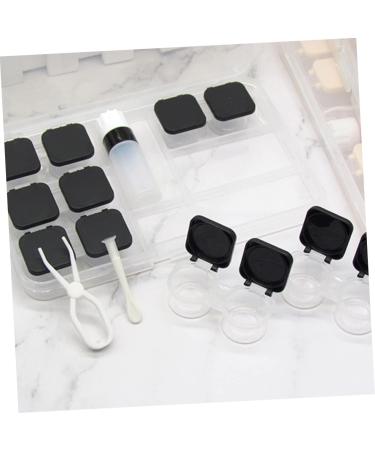 JECOMPRIS Black Contact Lens Case with Tweezers Portable Mussel Shell Design Perfect for Travel | 15.8x9.5cm Lens Care Container - Buy Online on GoSupps.com