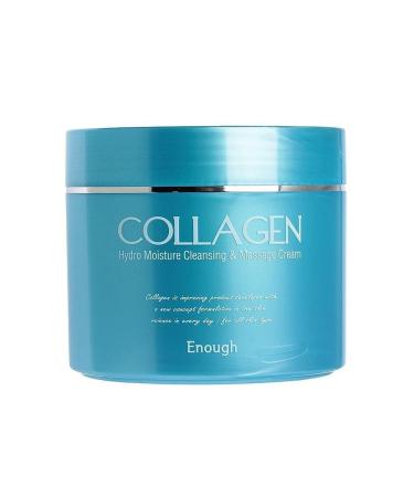 Enough Collagen Hydro Moisture Cleansing & Massage Cream Face and Body Essentials Moisturizer for Massage Therapy Korean Skin Care Makeup Remover for Women 10.58 oz Blue - Hydro 10.58 Fl Oz (Pack of 1)