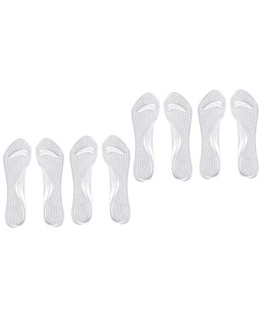 4 Pairs Non-Slip Massage Mat Ladies Insoles Heel Cushion Pads High Heel Pads Heel Liner Protector Shoes Inserts for Women Feet Shoe Pads High Heel Inserts Grips Foot White
