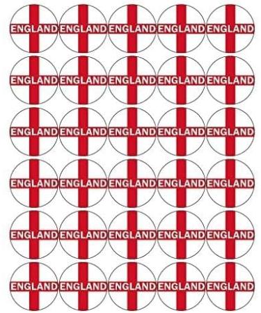 30 ENGLAND PREMIUM 4cm RICE PAPER WORLD CUP CAKE TOPPERS ST GEORGES DAY CROSS D3 - Buy Online on GoSupps.com