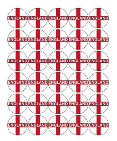 30 ENGLAND PREMIUM 4cm RICE PAPER WORLD CUP CAKE TOPPERS ST GEORGES DAY CROSS D3 - Buy Online on GoSupps.com
