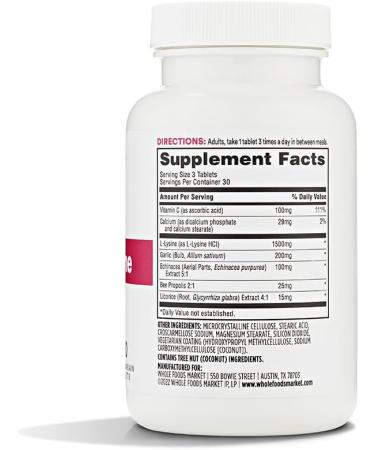 Whole Foods Market Lysine Power 90 Count - Immune Support Supplement | Buy Online Internationally - Buy Online on GoSupps.com