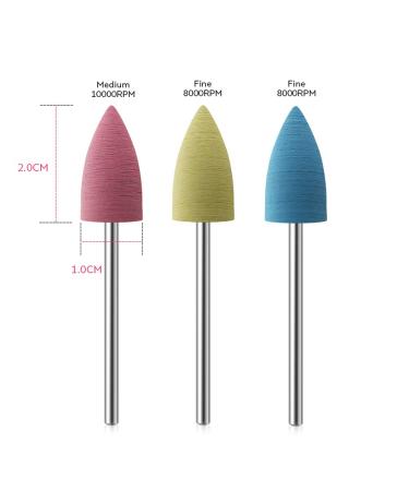 KADS 12X Silicone Nail Drill Bit 3/32 - Cuticle Clean File for Nail Art Manicure - Buy Online on GoSupps.com