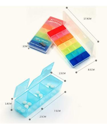 21-Compartment Rainbow Pill Organizer | Weekly Pill Box for 7 Days | Memo Pill Case for Easy Medication Storage - Buy Online on GoSupps.com
