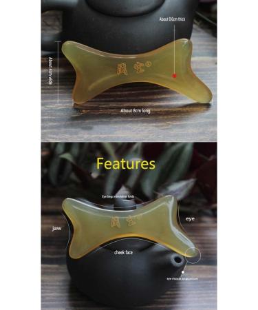8cm Gua Sha Facial Massager - Spa Skincare Tool for Eye Chin Neck & Body Muscle Relaxation | Anti-Wrinkle & Anti-Aging Facial Sculptor - Brown - Buy Online on GoSupps.com