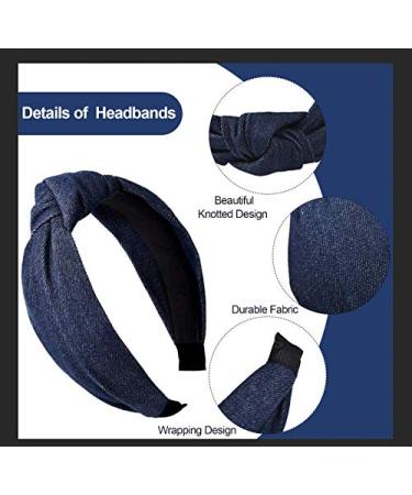 Giegxin Denim Knot Headband Set - 3 Pieces | Elastic Blue Headbands for Women and Girls - Buy Online on GoSupps.com
