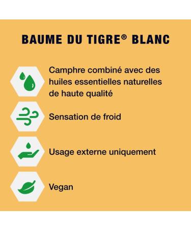 Tiger Balm - BAUME DU TIGRE Blanc - Baume effet froid - Parfum menthol - Pour sportifs apr s l'effort ou en massage de la poitrine ou des tempes. En massage pour se relaxer - 19 g 9.5 g (Lot de 2) 2 - Buy Online on GoSupps.com