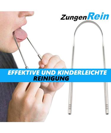 ZungenRein Tongue Cleaner Set of 2 - Antibacterial Tongue Scraper & Brush for Bad Breath | Ayurveda - Buy Online on GoSupps.com