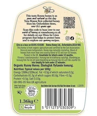 Rowse Easy Organic Clear Honey Pure Natural Smooth Taste Squeezy Pack of 1.36kg - Buy Online on GoSupps.com
