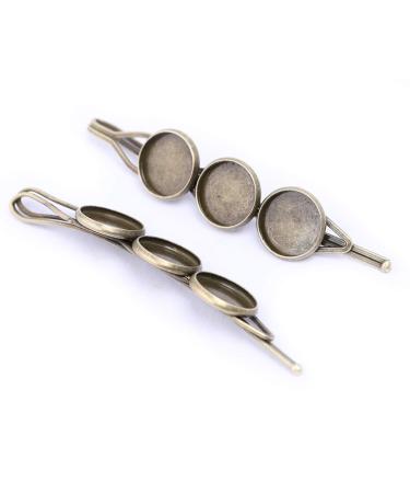 Reidgaller 20pcs Antique Bronze 12mm Cabochon Hair Clip Base Setting Trays - DIY Bezel Blanks for Hairclip Making - Buy Online on GoSupps.com