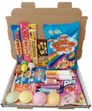 Retro Sweets Gift Box - Assortment of 20 Old Fashioned Sweets and Party Sweets Chew Bars | Sweets for Kids her Girl and Adults | Ideal as Birthday Sweets Gift Box and Letterbox Gifts - Buy Online on GoSupps.com