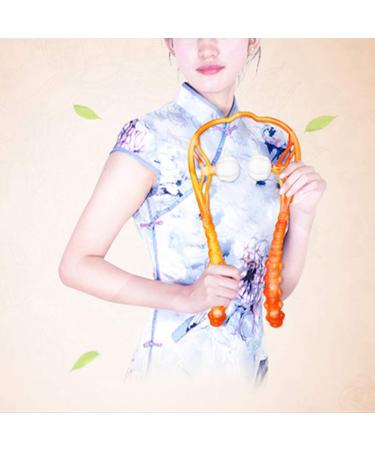 Healifty Cervical Spine Massager | Neck & Shoulder Pain Relief Device | Trigger Point Self-Massage | Hand & Foot Massager - Orange - Buy Online on GoSupps.com