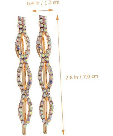 Housoutil 1 Pair Ab Diamond Bangs Hairpin Rhinestone Hair Clip Bridal Hair Pin Hair Rhinestones Diamond Hair Clips Rhinestones Bobby Pin Rhinestone Barrettes Girl Manual Headgear Alloy - Buy Online on GoSupps.com