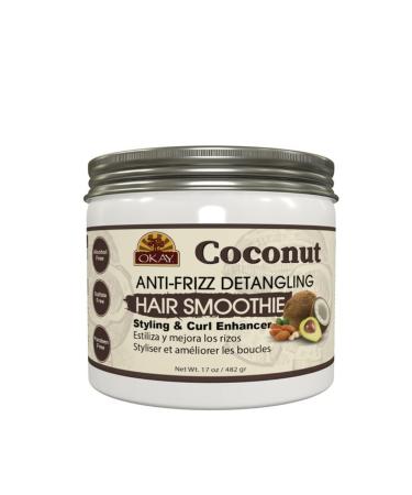 Okay coconut anti frizz detangling hair smoothie 17 ounce, White, 17 Ounce 1.06 Pound (Pack of 1)