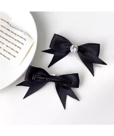 Hair Barrettes for Women Women Black Bow Hair Clip Side Edge Clip Headpiece(2pcs) - Buy Online on GoSupps.com