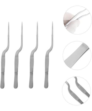 12 Pcs Stainless Steel Tweezers Cleaning Tools Set - Ceramic Plant & Cloud Clamp, Earwax Cleaning Tool Kit - Silver Detergent Ear - 16X1.5X1.3CMx3pcs - Buy Online on GoSupps.com