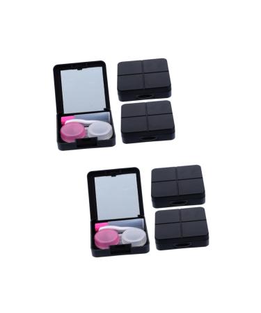 Healvian 6 sentences contact lens container Storage container for eyes. Attachable travel lenset Locutive-storage case checkered CARE BOOKING BOCK STARE BOCK MACH