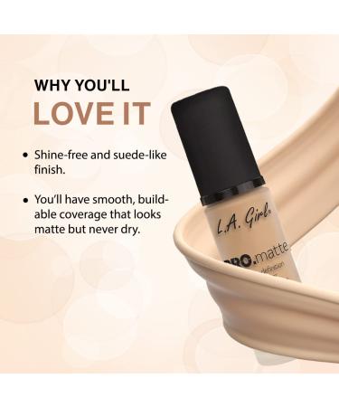 L.A. Girl Cosmetics LA PRO Matte HD Long Wear Foundation GLM671 Ivory - 16oz - Buy Online on GoSupps.com