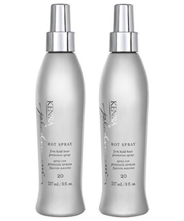 Kenra Platinum Hot Spray 20 | Heat Protection Styler | Long-Lasting Firm Hold | Adds Vibrant Shine | Humidity & Thermal Protection | Clean Release From Heated Tools | All Hair Types 8 Fl Oz (Pack of 2)