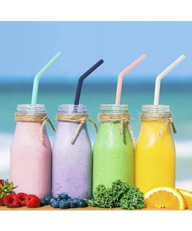 10 All Straws - Reusable Silicone Straws for 30 and 20 oz - Flexible Easy to Clean with 1 Carrying Bag and 2 Cleaning Brushes Multicolor BPA Free Bent Smoothie Straw - Buy Online on GoSupps.com