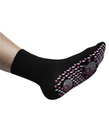 Tourmaline Magnetic Socks Self-Heating Therapy Socks Unisex Magnetic Therapy Massage Socks - 1 Piece Black