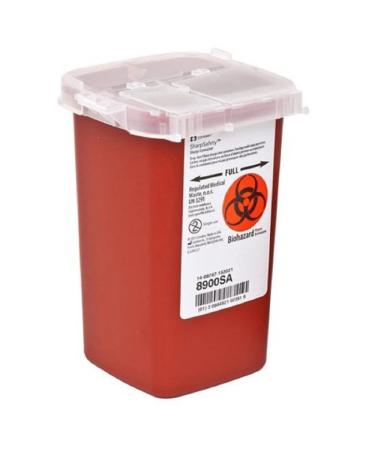Container Sharps Autodrop Phlebotomy Red 1qt Ea by, Kendall Company