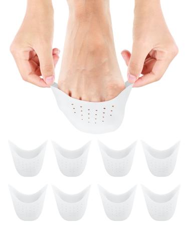 8Pcs BLATOWN Silicone Toe Protectors Toe Covers for Women Men Shoe Filling Gel Toe Pads Toe Cushions with Breathable Hole for Pain Relief Fit for High Heel Ballet Point Shoes (White)